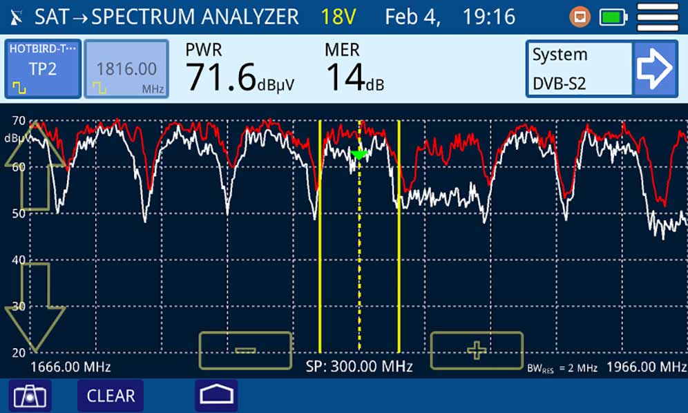 SATELLITE RF spectrum max hold web